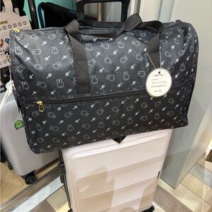 Miffy🐰🤍Black Duffel Bag with Playful Design
